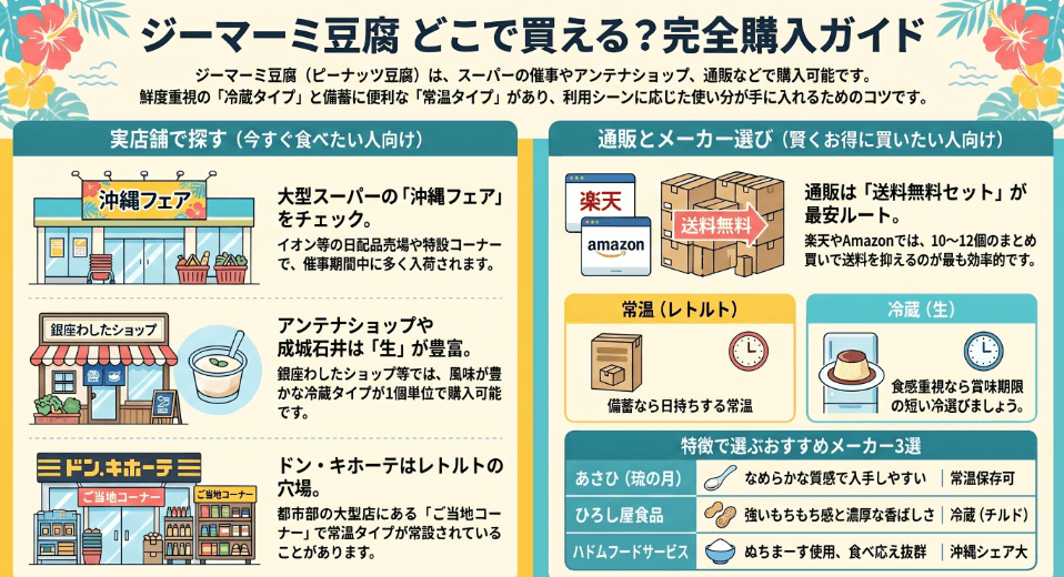 ジーマーミ豆腐がどこで買えるか販売店を徹底網羅