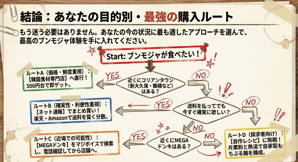 結論ブンモジャはどこで買えるか？最も効率的に入手する方法まとめ