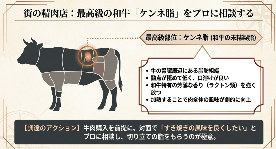 精肉店で和牛のケンネ脂を相談して入手するメリット