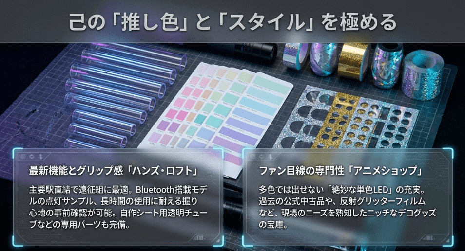 アニメショップでペンライトを選ぶ：ファン目線のこだわり