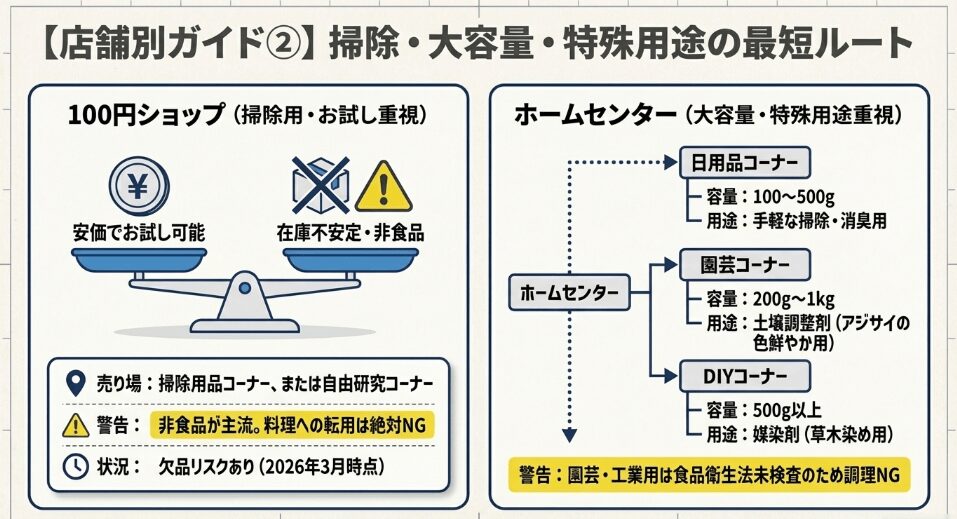 ホームセンターでミョウバンを賢く選ぶ：用途別の探し方