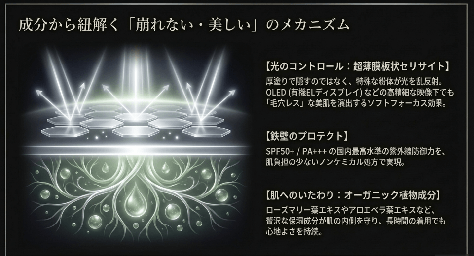 チャコットの下地はなぜ崩れない？成分から紐解く「舞台品質」の秘密