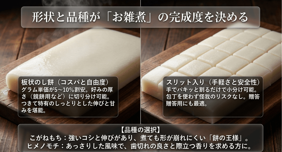 のし餅 vs 切り餅、どっちを選ぶ?食感・コスパ・保存性の徹底比較