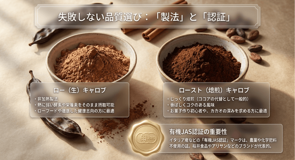 有機JASのキャロブパウダーがどこで買えるか品質で選ぶ