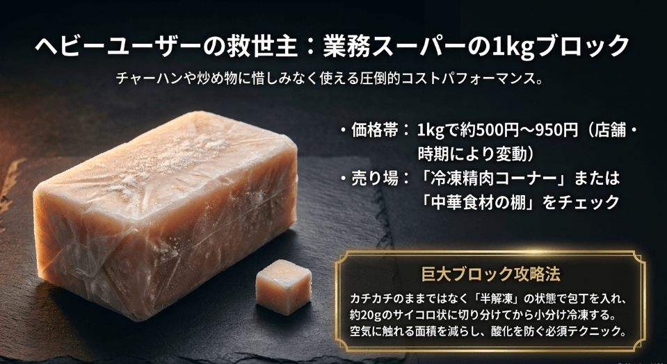 業務スーパーで1kgの冷凍牛脂を賢く調達：活用と保存のガイド