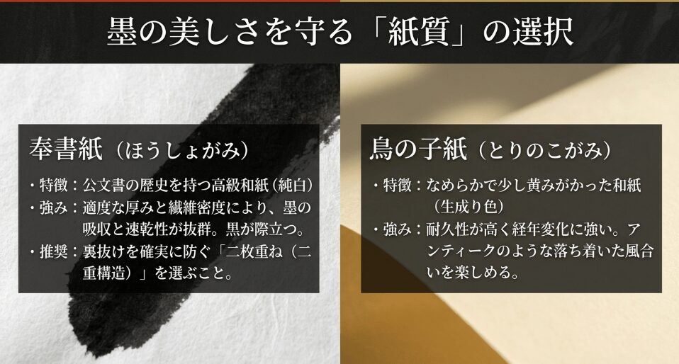 墨の裏写りを防ぐ御朱印帳の紙質と奉書紙の特性