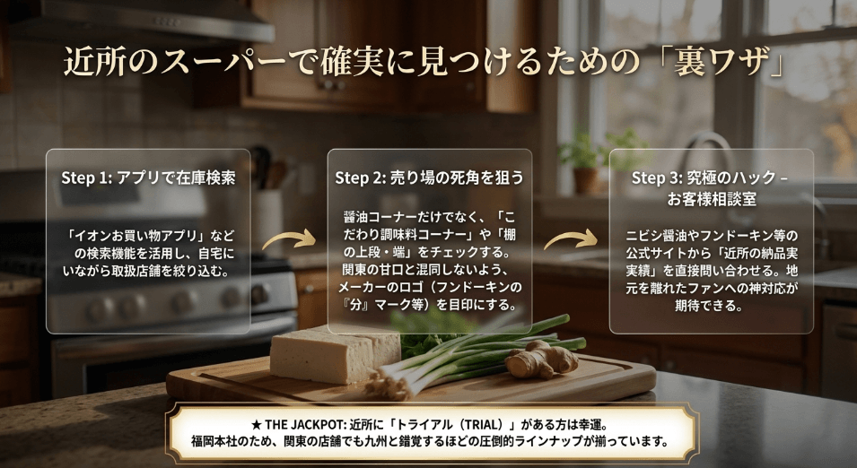 九州醤油がどこで買えるか身近な店舗の探し方を解説