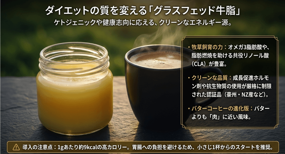 ダイエットの質を変える「グラスフェッド牛脂」通販での賢い選び方