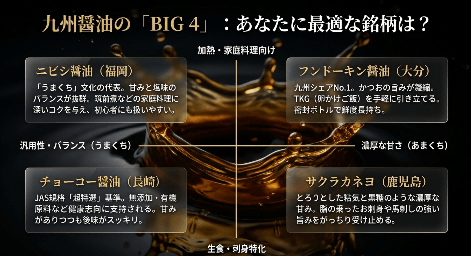 九州醤油のおすすめ定番ブランド4選：特徴と選び方のガイド