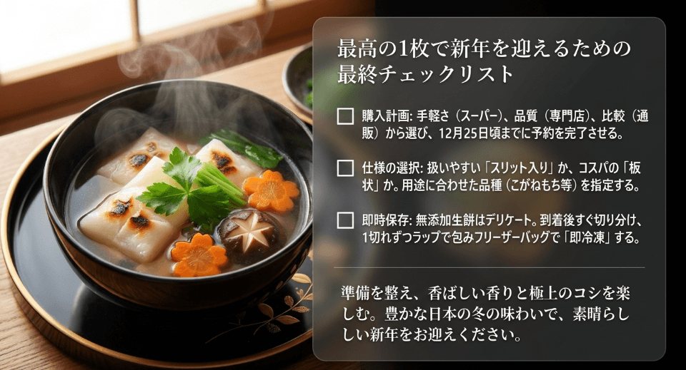 【結論】のし餅選びで迷わないための決定版チェックリスト