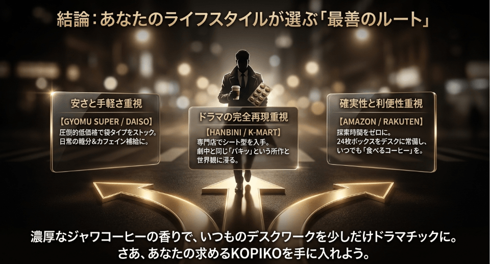 結論：日本でKOPIKO（コピコ）を最も効率的に手に入れる方法