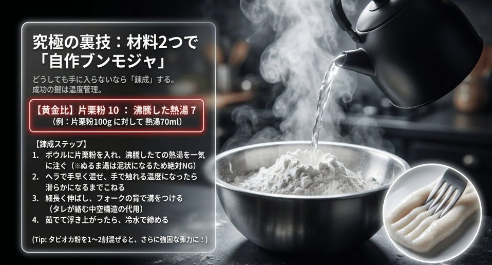 専門店が見つからない時の裏ワザ「自作ブンモジャ」の再現レシピ