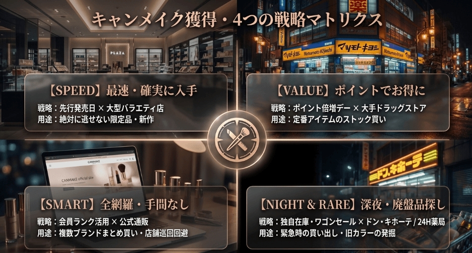 まとめ：キャンメイクはどこで買える？賢く手に入れるための4つの戦略