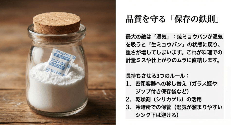 焼ミョウバンの品質を守る：失敗しないための保存テクニック