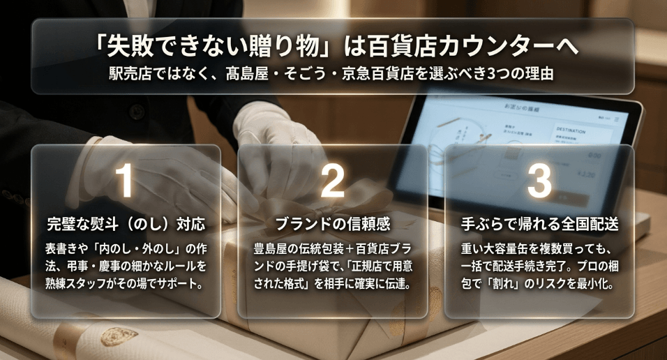 フォーマルな贈答こそ「百貨店カウンター」を推奨する理由