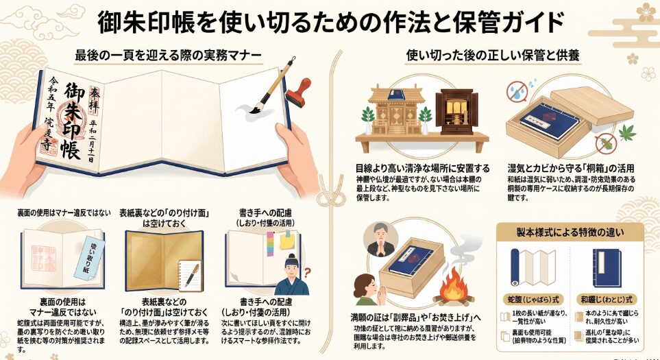 御朱印帳の最後のページに達した際の実務マナー