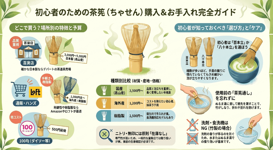 茶筅はどこで買える？実店舗の販売店を徹底調査