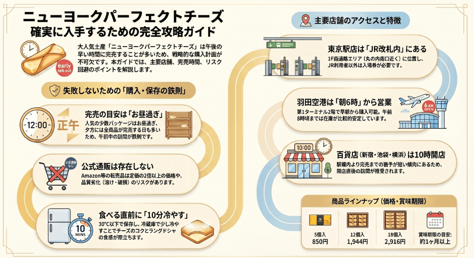 ニューヨークパーフェクトチーズがどこで買えるか全店舗を紹介