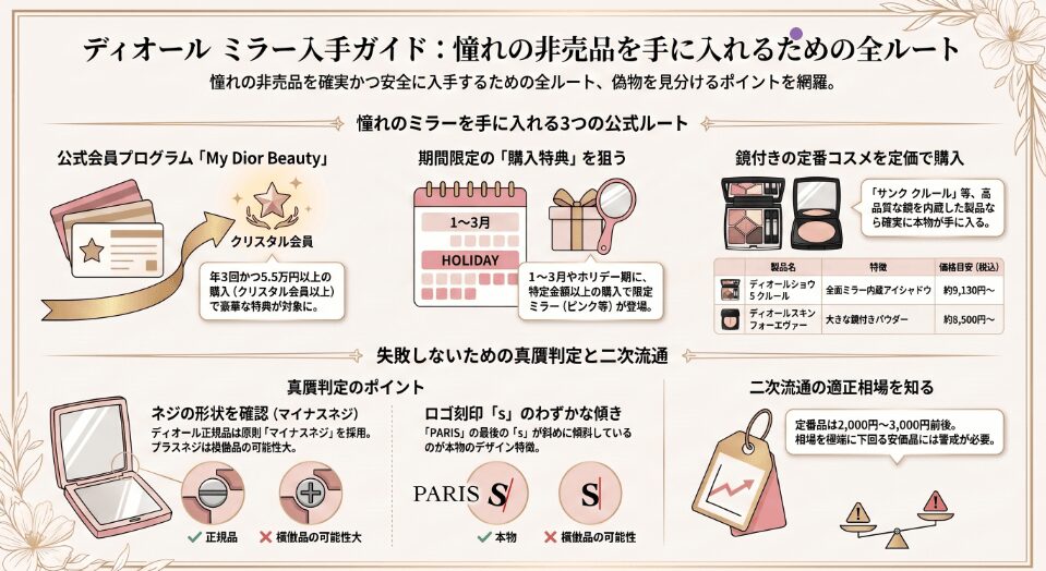 Diorミラーはどこで買える?ノベルティ入手方法と会員特典