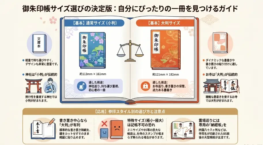 御朱印帳サイズの種類と違い
