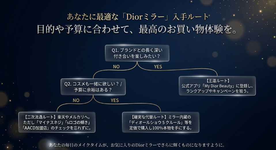 まとめ:Diorミラーはどこで買えるか最適な結論