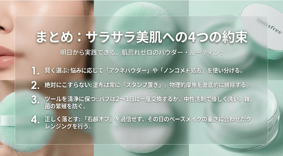 イニスフリーのパウダーでニキビを防ぐまとめ