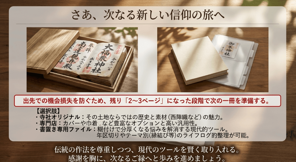御朱印帳の最後のページから次への歩み