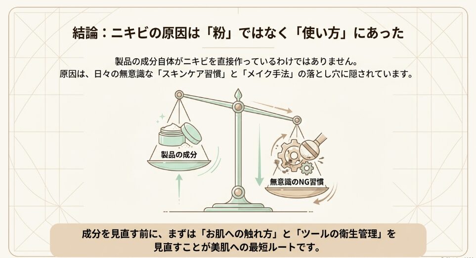 パフの衛生管理とニキビ・肌荒れリスクの相関性