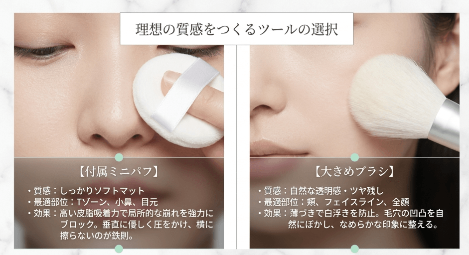 パフとブラシのツールの使い分け