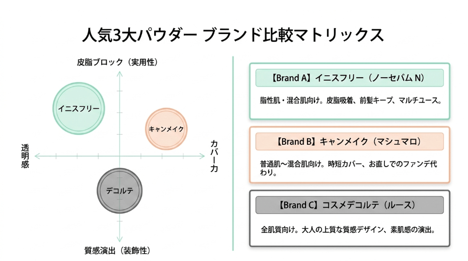 キャンメイクやコスメデコルテとの比較