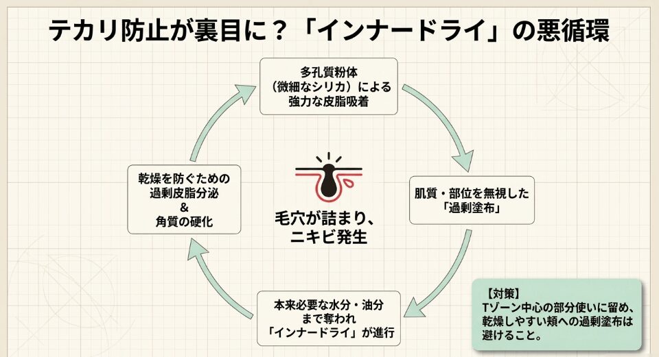 強力な皮脂吸着が招くインナードライの罠