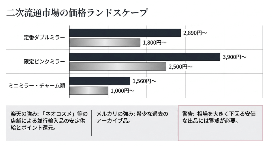 楽天やメルカリにおけるDiorミラーの最新価格相場