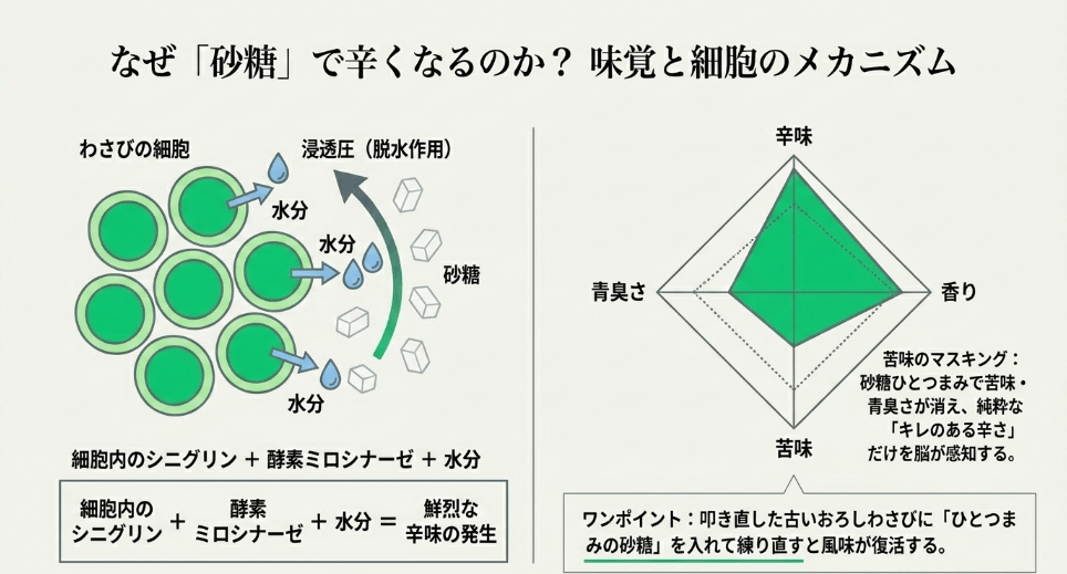 生わさびに砂糖をつけるのはなぜか科学的な理由