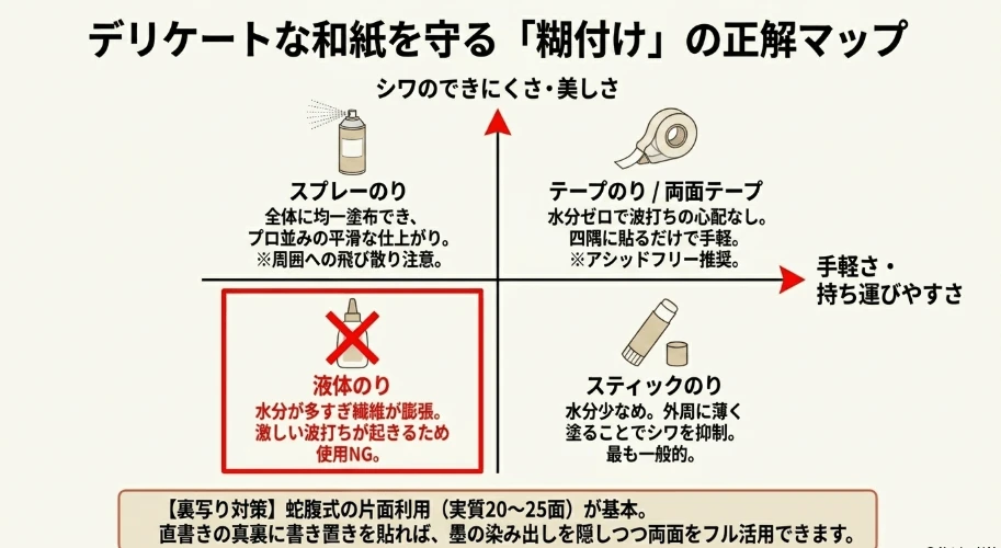 糊付けの技術とシワ対策