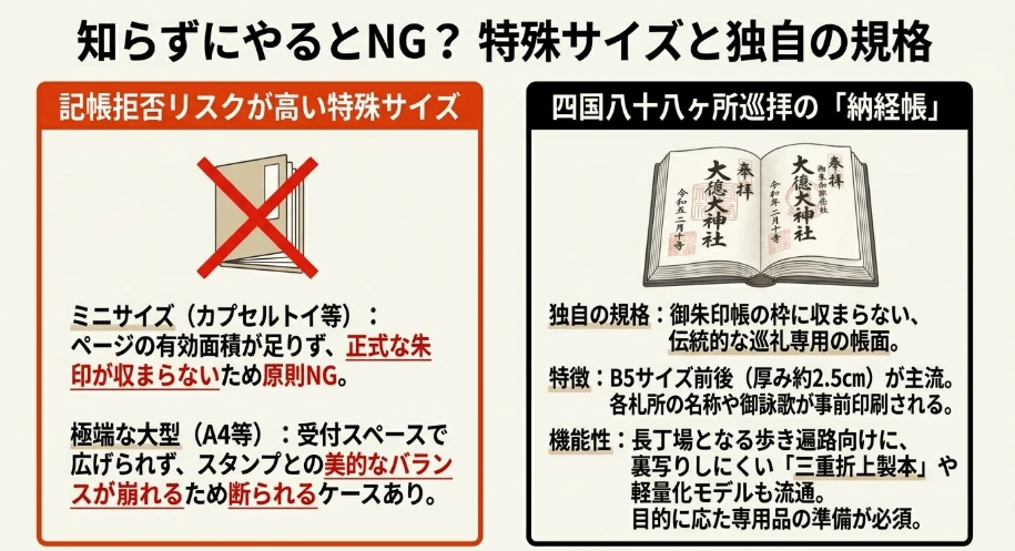 特殊なサイズ（大型・ミニサイズ）の制限事項と注意点