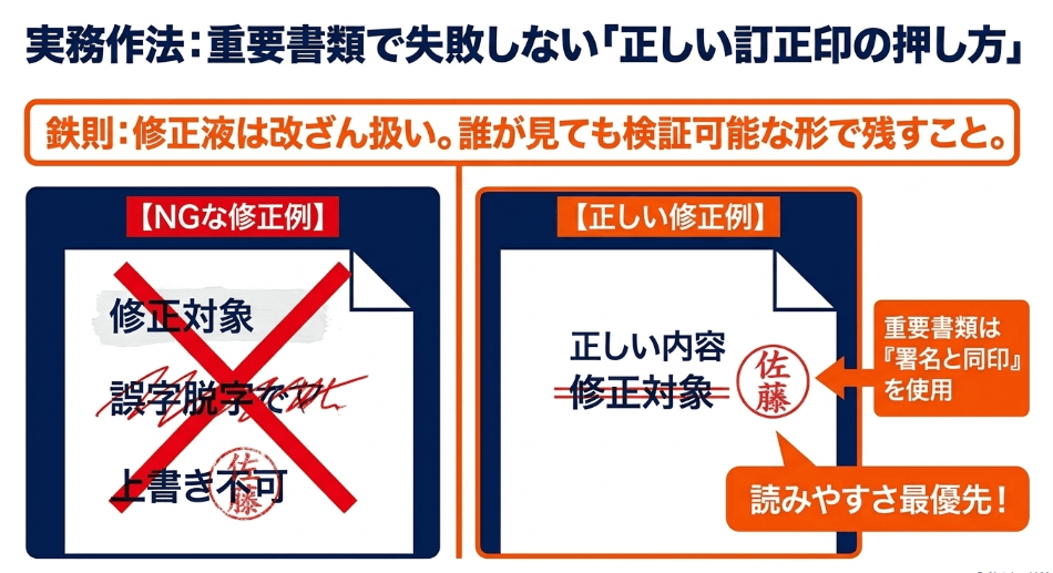 訂正印は認印で代用できる？法律と契約から見る「正しい修正」の作法