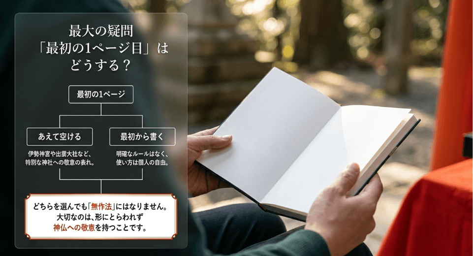 伊勢神宮で最初の御朱印をいただくための神聖な余白