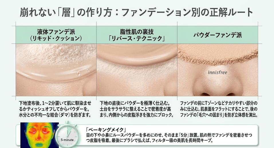 イニスフリーパウダー下地と組み合わせるコツ