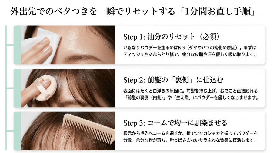 ベタついた髪を一瞬で復活させるお直し手順