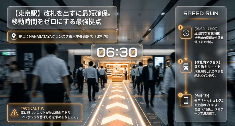 HANAGATAYAグランスタ東京中央通路店の利点