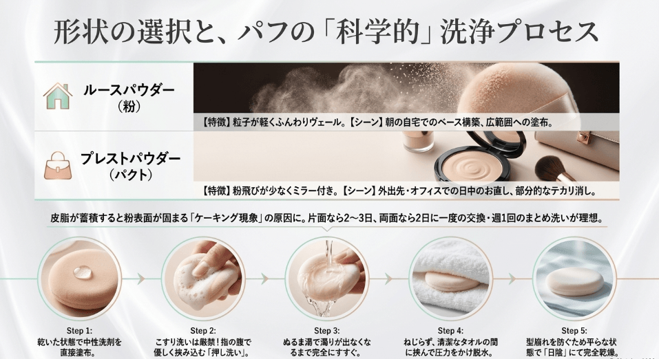 パフの正しい科学的洗浄プロセスとメンテナンス頻度