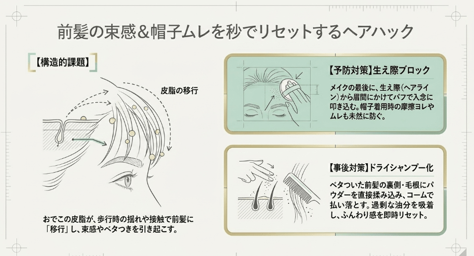 帽子をかぶる日の額の汗・ムレ対策