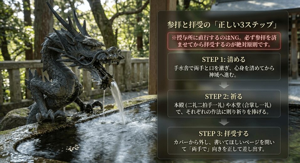 参拝を済ませてから拝受する正しいプロセスの絶対原則