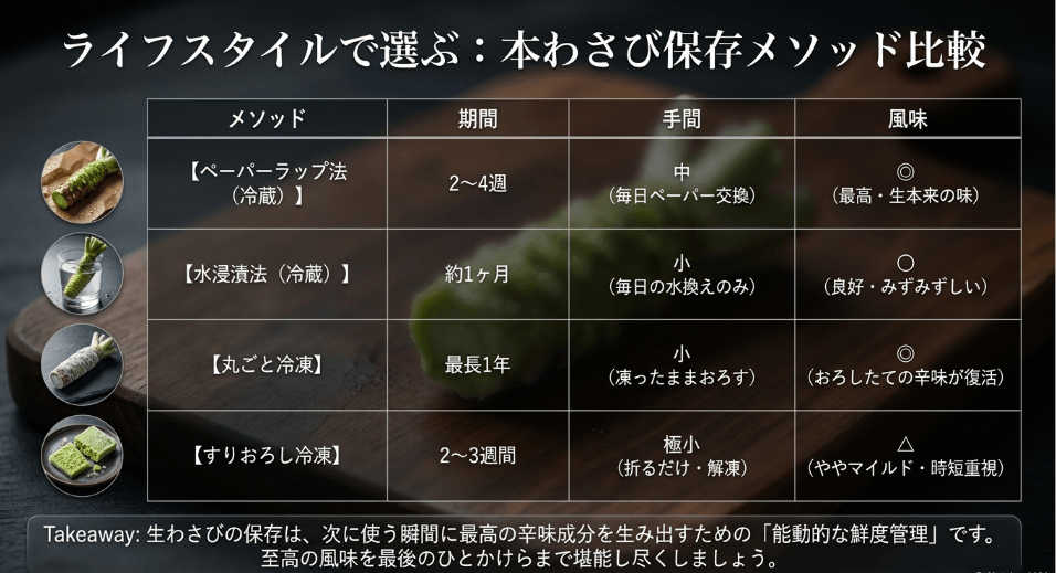 美味しさをキープする生わさびの保存方法まとめ