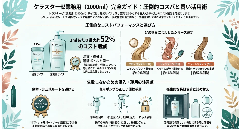 ケラスターゼのシャンプーを業務用で買うメリットと選び方