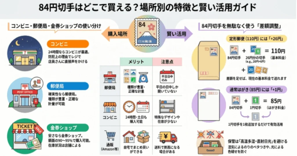 84円切手はどこで買える?基本ガイドを分かりやすく解説