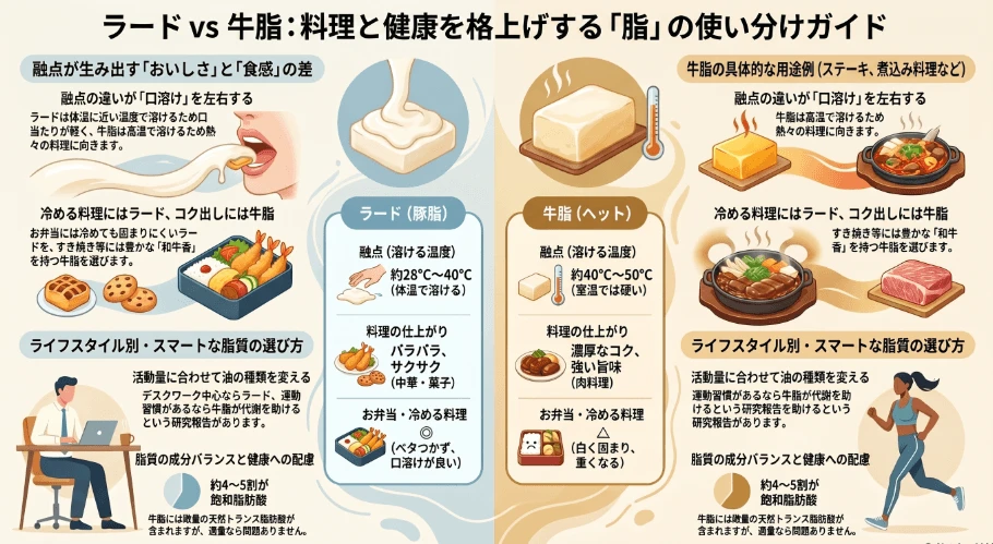 ラードと牛脂の違いを決定づける物理化学的特性