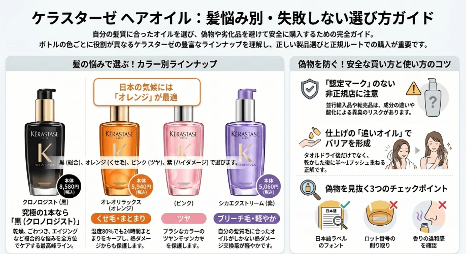 ケラスターゼオイルどれがいいか髪悩み別の選び方
