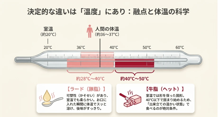 ラードの融点は体温と同じ?口溶けが良い理由