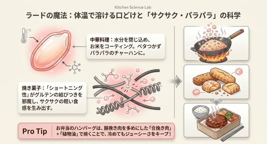 中華料理や焼き菓子のおいしさを引き出すラードの調理科学